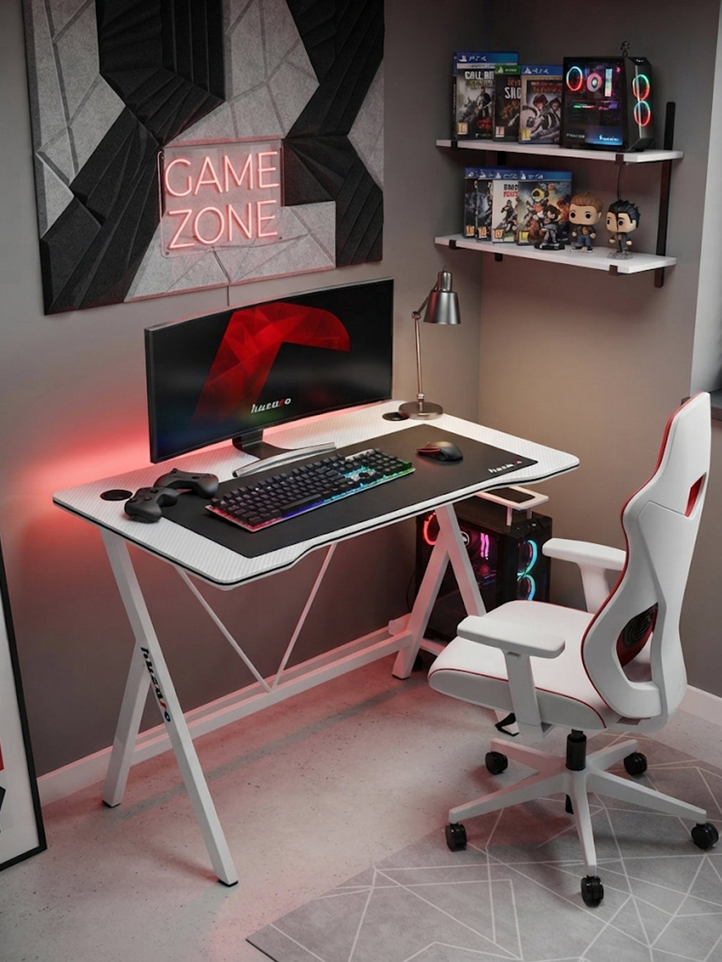 Γραφείο Gaming Hero 1.4 – Λευκό