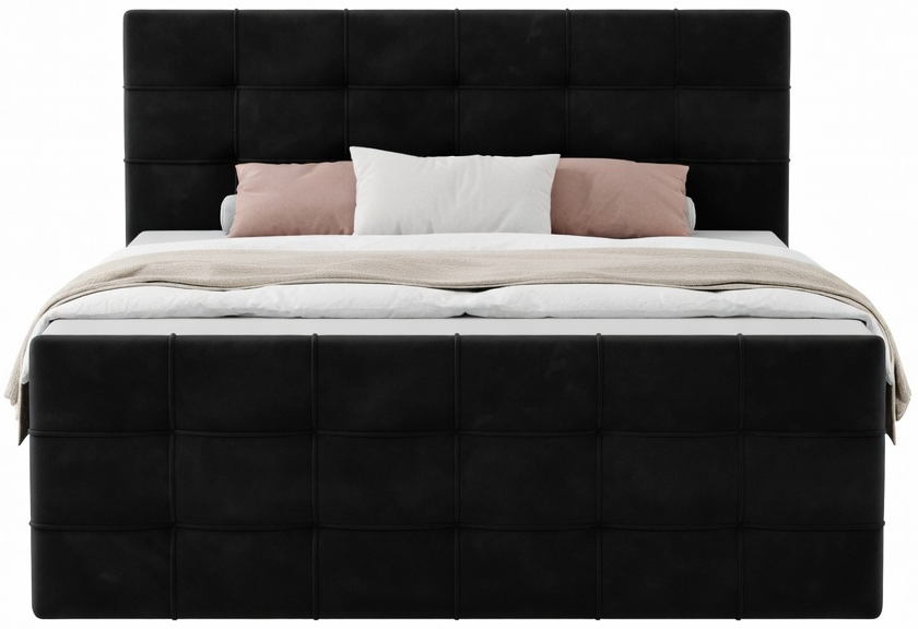 Επενδυμένο Κρεβάτι Laverne-Μαύρο-180 x 200