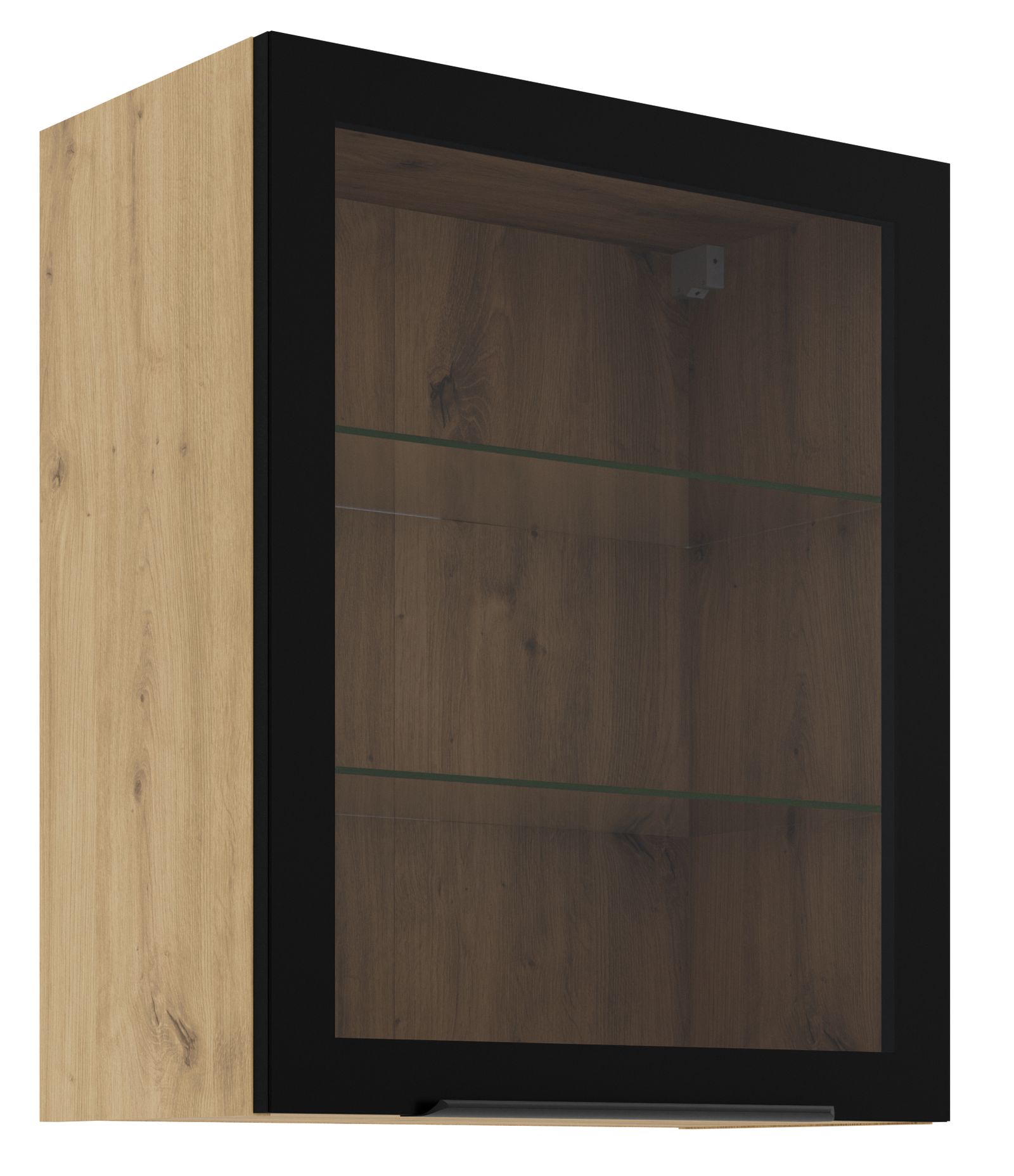 Κρεμαστή βιτρίνα Universal 60 GS 72 1F-Φυσικό – Μαύρο