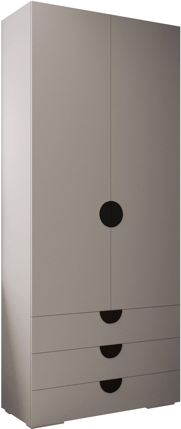 Ντουλάπα Inova IV 2D3SZ Δίφυλλη-Cashmere - Μαύρο