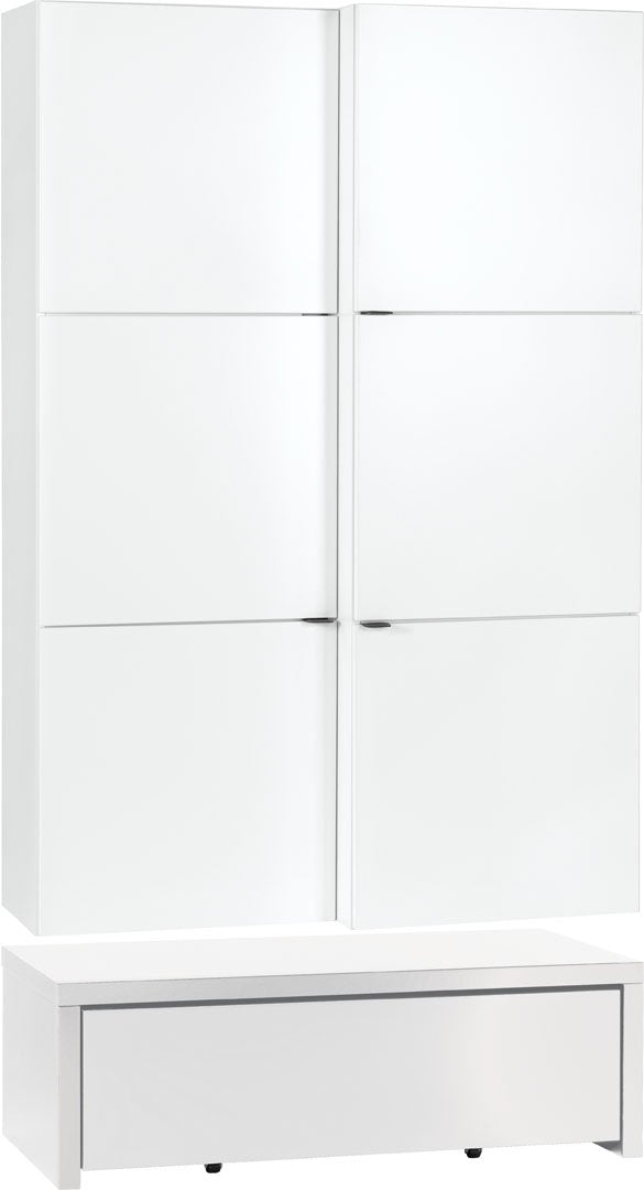 Βιβλιοθήκη Young κλειστή με συρτάρι-Λευκό-107 x 53 x 194 εκ.