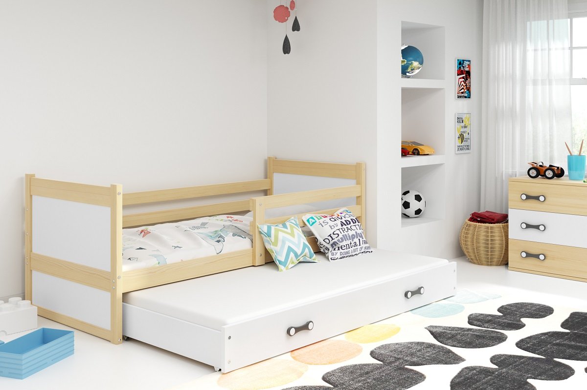 Κρεβάτι Riccon II-Φυσικό - Λευκό-190 x 80