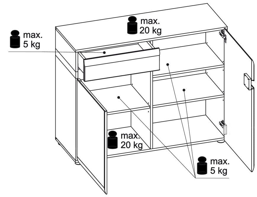 Μπουφές Lugano 2D1S plus