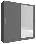Ντουλάπα Malmo συρόμενη-180 x 62 x 200 εκ.-Γκρι