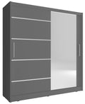 Ντουλάπα Mazoo συρόμενη-200 x 62 x 214 εκ.-Γκρι