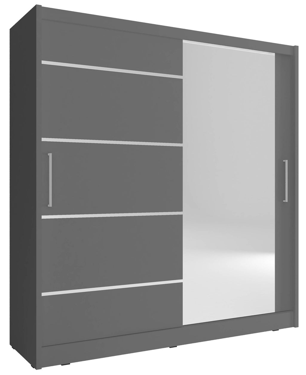 Ντουλάπα Mazoo συρόμενη-180 x 62 x 200 εκ.-Γκρι