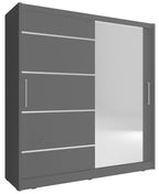 Ντουλάπα Mazoo συρόμενη-180 x 62 x 200 εκ.-Γκρι