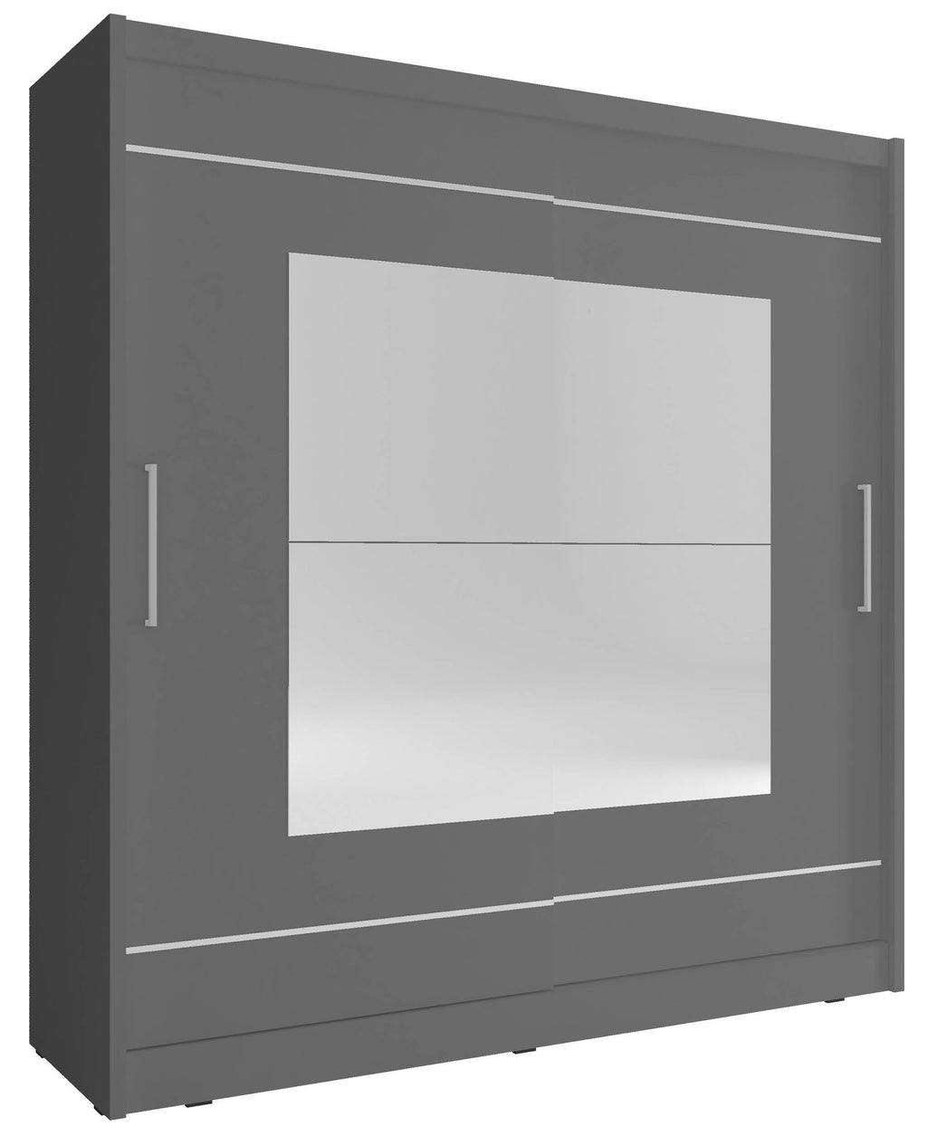 Ντουλάπα Walla συρόμενη-180 x 62 x 200 εκ.-Γκρι