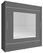 Ντουλάπα Walla συρόμενη-180 x 62 x 200 εκ.-Γκρι