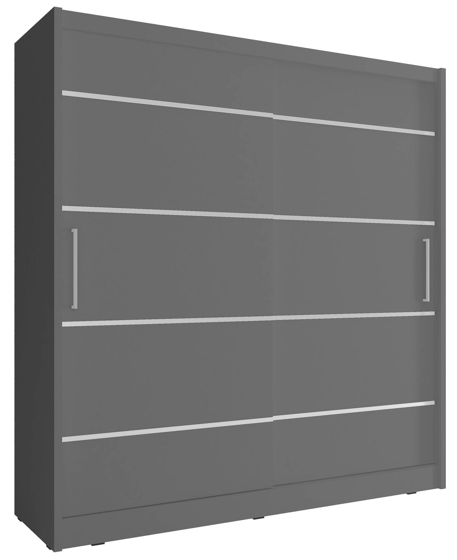 Ντουλάπα Maritina συρόμενη-200 x 62 x 214 εκ.-Γκρι