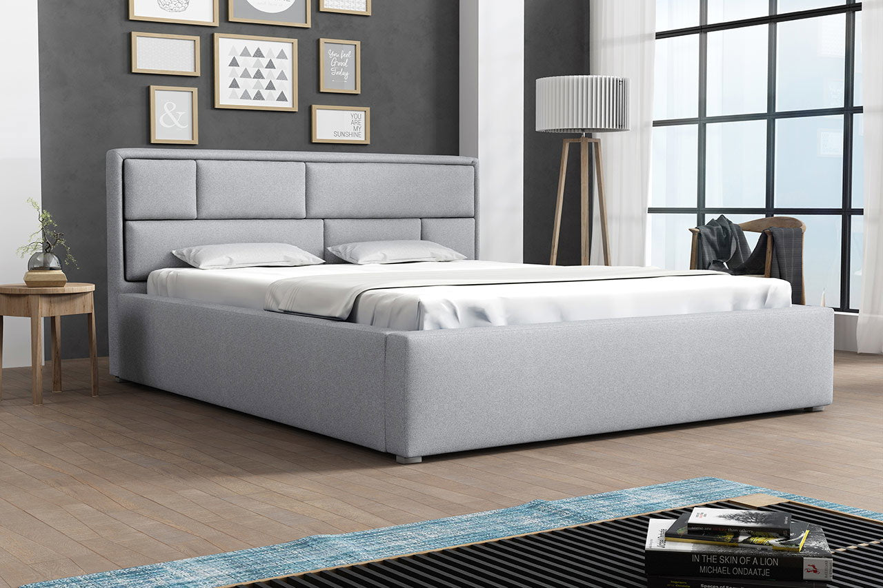 Επενδυμένο κρεβάτι Deco-140 x 200-Gkri Anoixto