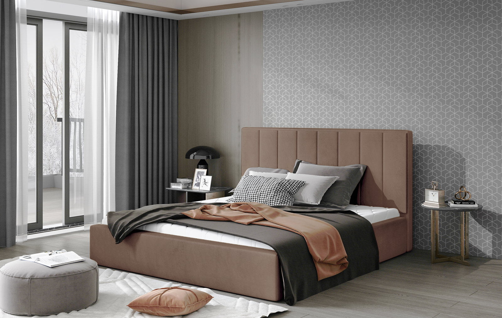 Επενδυμένο κρεβάτι Dobrik
