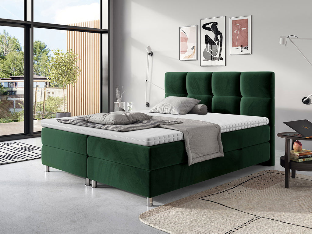Επενδυμένο κρεβάτι Dave-Prasino-140 x 200