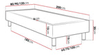Επενδυμένο κρεβάτι Lux-Baza-Mple-200 x 80 x 30