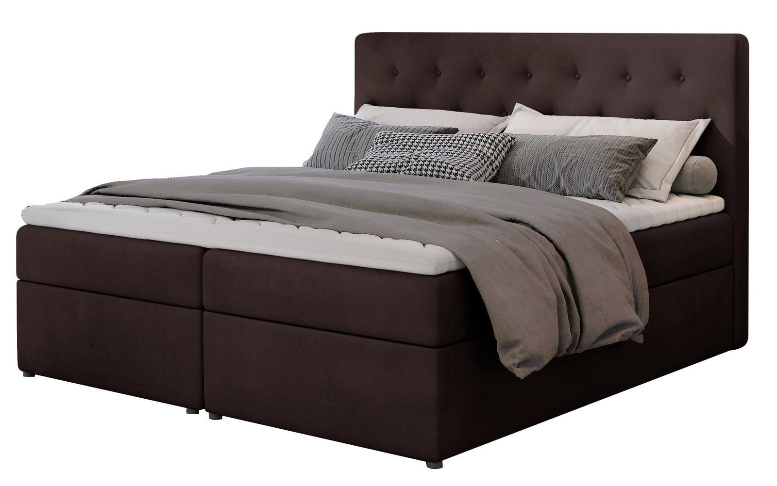 Επενδυμένο κρεβάτι Delande-140 x 200-Kafe