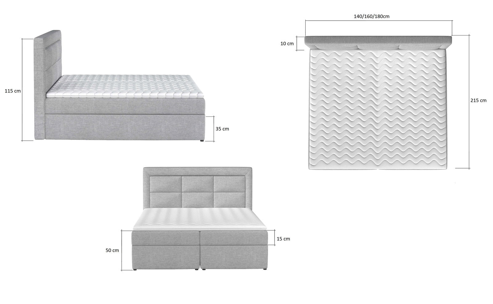 Επενδυμένο κρεβάτι Benson-Kafe Skouro-160 x 200