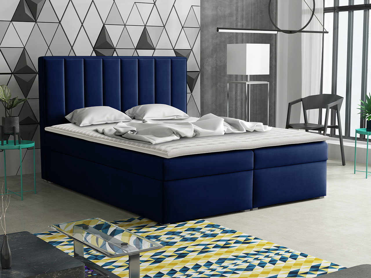 Επενδυμένο κρεβάτι ideal Box-Mple-180 x 200