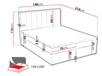 Επενδυμένο κρεβάτι ideal Box-Roz-140 x 200