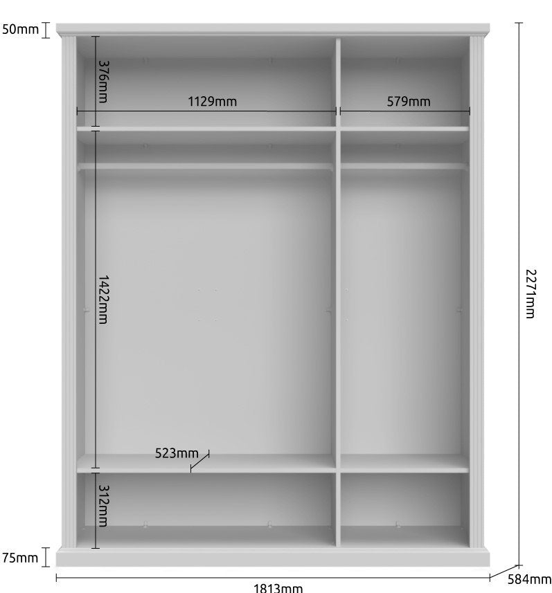 Ντουλάπα τρίφυλλη Tahoma 3D-Leuko