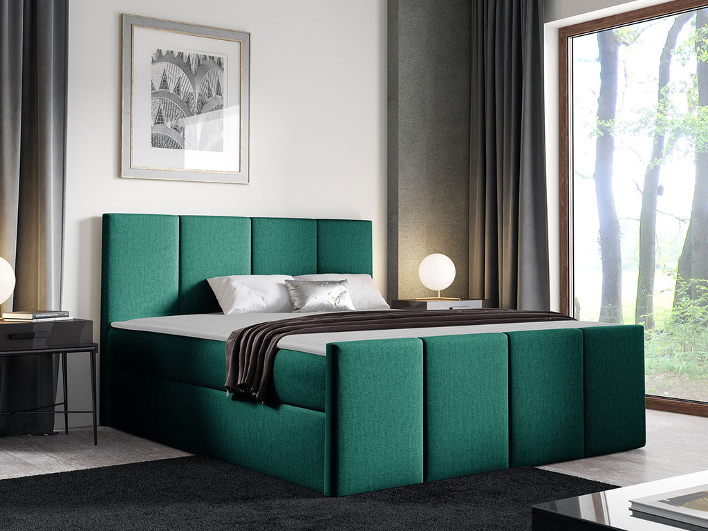 Επενδυμένο κρεβάτι Lars-Prasino-180 x 200
