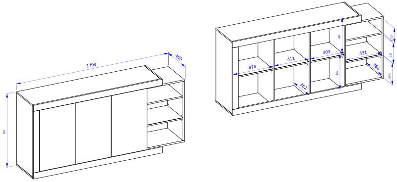 Μπουφές Jay 3D