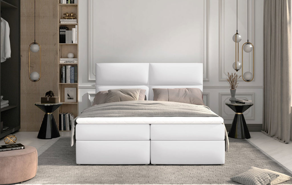 Επενδυμένο κρεβάτι Alert-140 x 200-Leuko