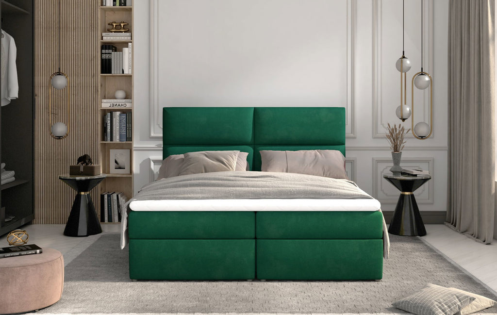 Επενδυμένο κρεβάτι Alert-180 x 200-Prasino