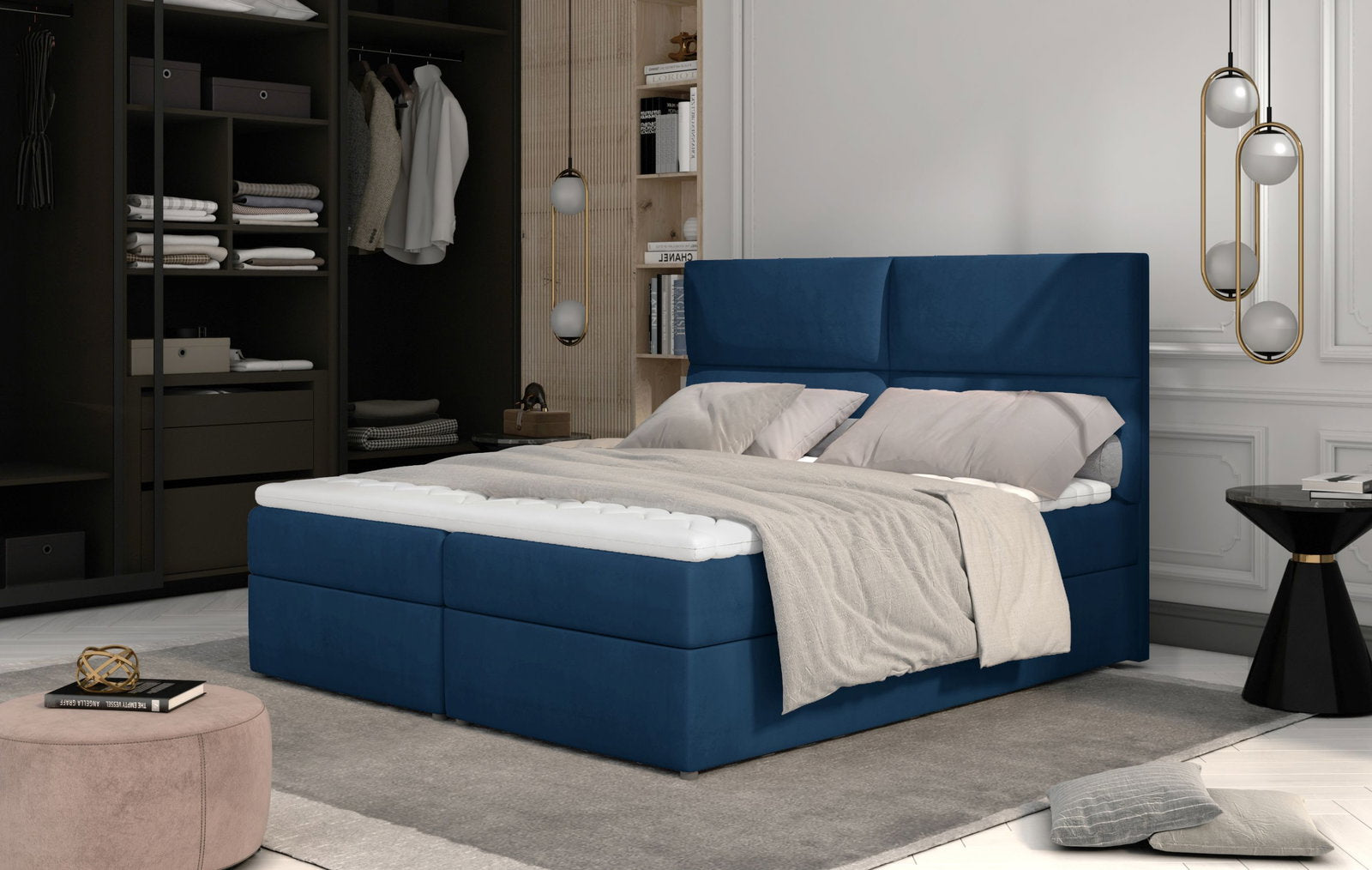Επενδυμένο κρεβάτι Alert-180 x 200-Mple