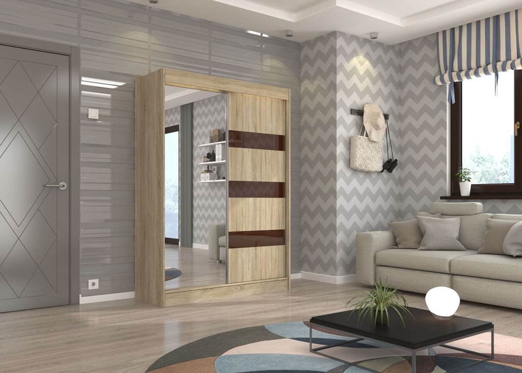 Ντουλάπα Bissom 150 συρόμενη-Drus-Kafe