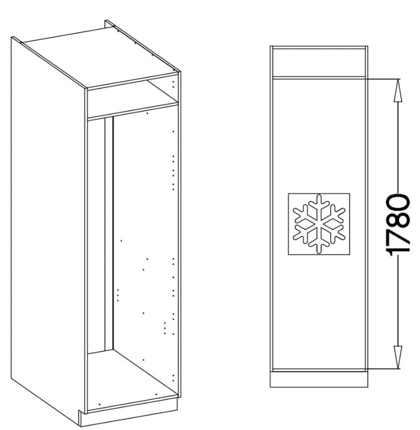 Επιδαπέδιο ντουλάπι ψυγείου Virgo 60 LO 210 2F-Anthraki