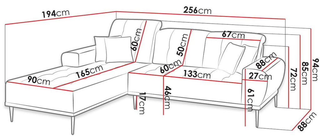 Γωνιακός καναπές Rapallo-Moustardi-Αριστερή