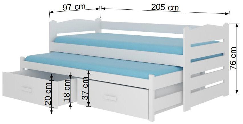 Παιδικό Κρεβάτι Camaro-200 x 90-Χωρίς προστατευτικό-Fusiko-Gkri