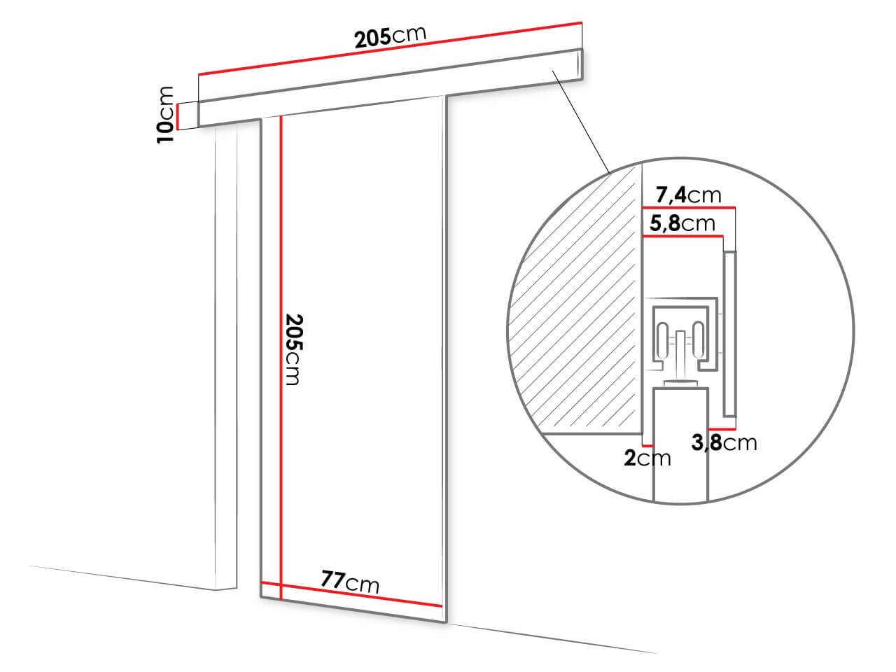 Συρόμενη πόρτα Rubi II-Leuko