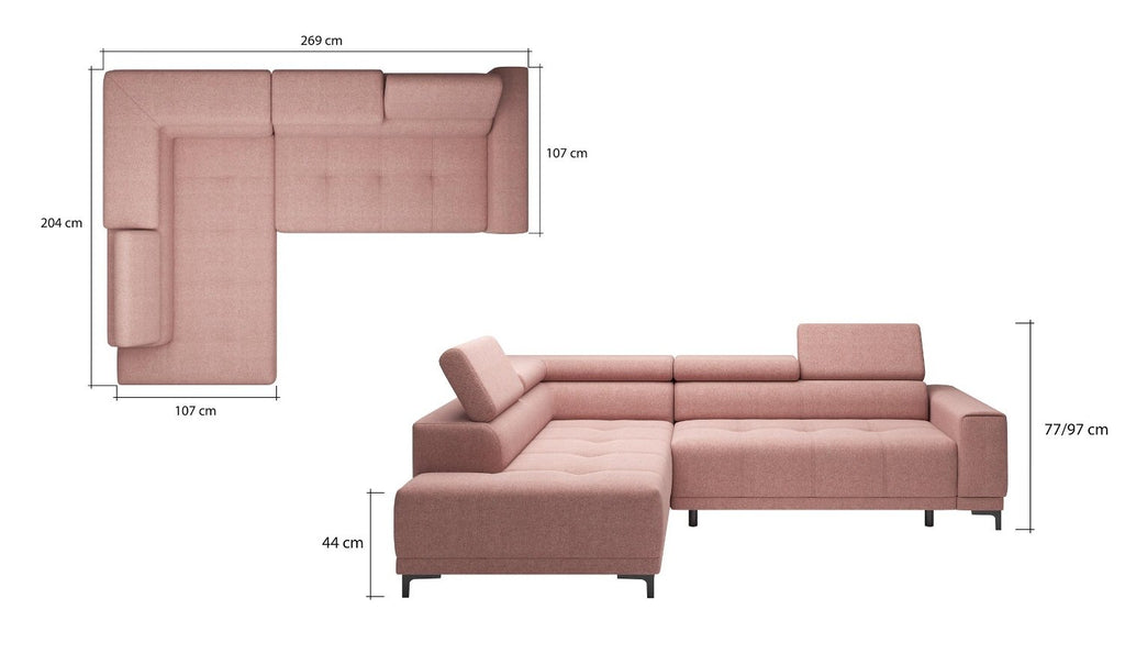 Γωνιακός καναπές Victor-Gkri-Αριστερή