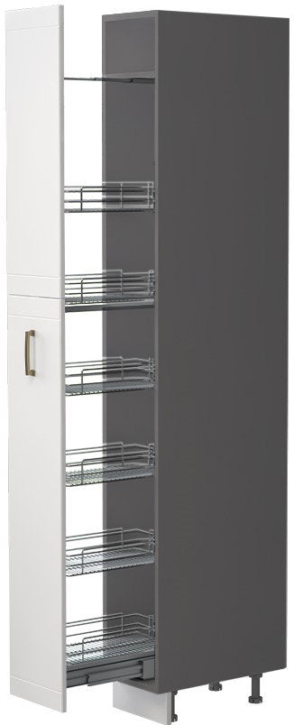 Επιδαπέδιο ντουλάπι ψηλό Tahoma K23-30-1KZ-Γραφίτης - Λευκό ματ