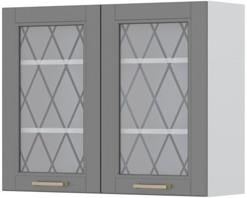 Ντουλάπι κρεμαστό Tahoma V7-90-2KS με βιτρίνα-Γραφίτης