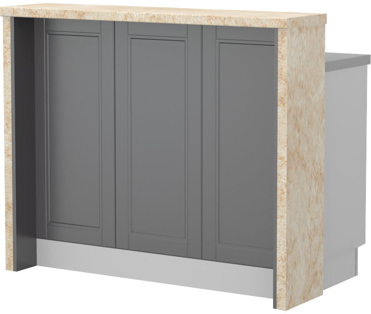 Πάγκος νησίδας Tahoma-Μήκος: 120 εκ.-Γραφίτης-Latino Marble