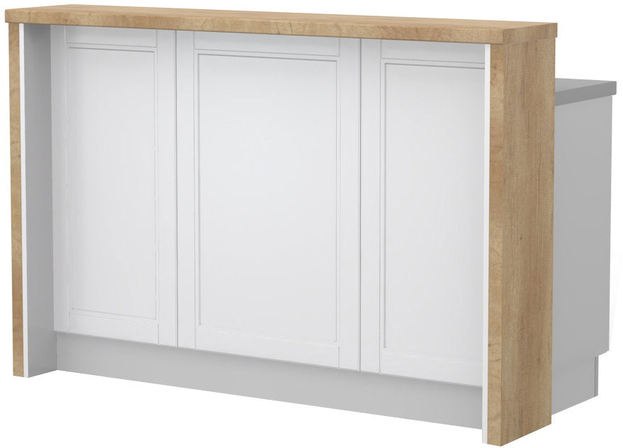 Πάγκος νησίδας Tahoma-Μήκος: 150 εκ.-Λευκό ματ-Nebraska Oak