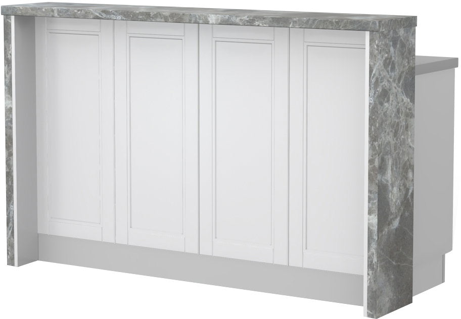 Πάγκος νησίδας Tahoma-Μήκος: 160 εκ.-Λευκό ματ-Siena Marble