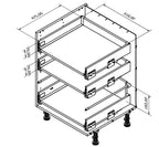 Επιδαπέδιο ντουλάπι Raval R-60-3MBOX-Λευκό - Λευκό γυαλιστερό
