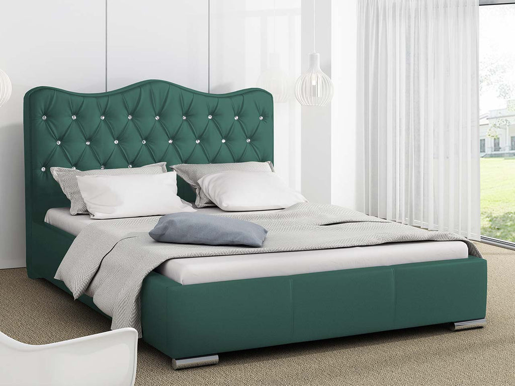 Επενδυμένο κρεβάτι Santorini-Prasino-160 x 200