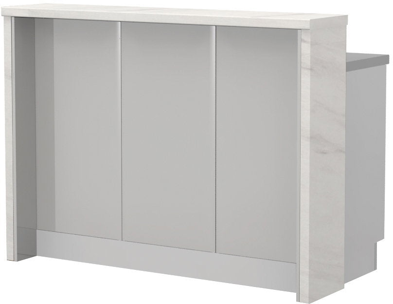 Πάγκος νησίδας Modena-Μήκος: 135 εκ.-Γκρι ανοιχτό-White Marble