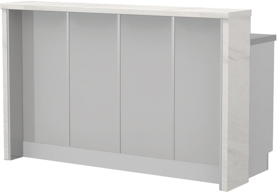 Πάγκος νησίδας Modena-Μήκος: 160 εκ.-Γκρι ανοιχτό-White Marble