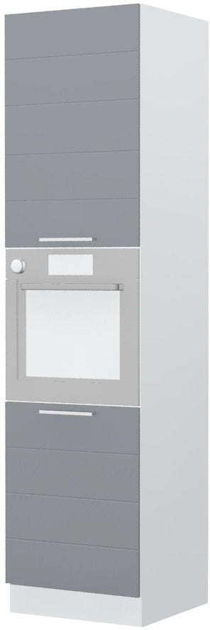 Επιδαπέδιο ντουλάπι φούρνου ψηλό Hudson K23-60-2KR-Λευκό - Γκρι