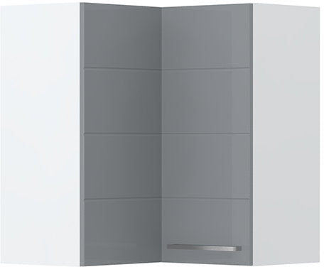 Ντουλάπι κρεμαστό γωνιακό Hudson V7-UG-2K-Λευκό - Γκρι