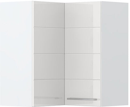 Ντουλάπι κρεμαστό γωνιακό Hudson V7-UG-2K-Λευκό - Λευκό γυαλιστερό