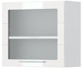 Ντουλάπι κρεμαστό Hudson V5-60-1KS με βιτρίνα-Λευκό - Λευκό γυαλιστερό