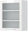 Ντουλάπι κρεμαστό Hudson V7-60-1KS με βιτρίνα-Λευκό - Λευκό γυαλιστερό