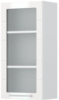 Ντουλάπι κρεμαστό Hudson V9-45-1KS με βιτρίνα-Λευκό - Λευκό γυαλιστερό
