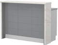 Πάγκος νησίδας Hudson-Μήκος: 135 εκ.-Γκρι-White Marble